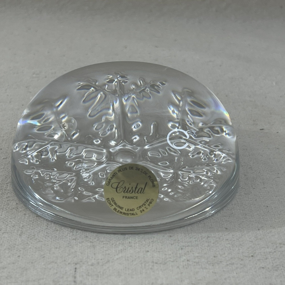 Cristal France Snowflake Paperweight Lead Crystal Christmas Winter‎ Collector